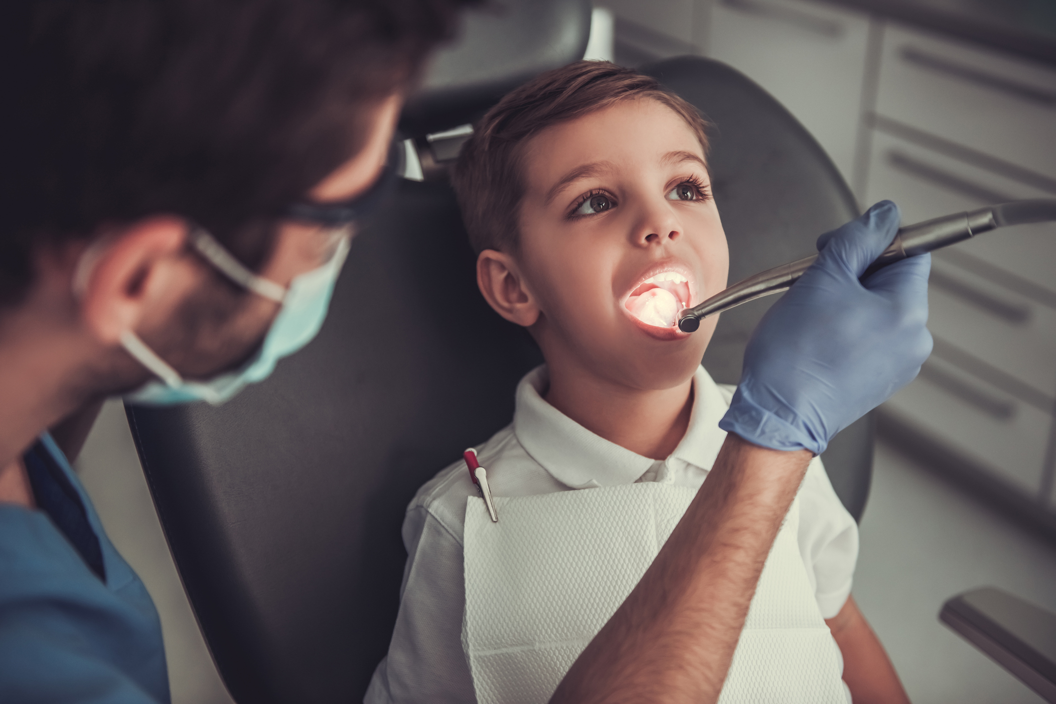 Little boy at the dentist